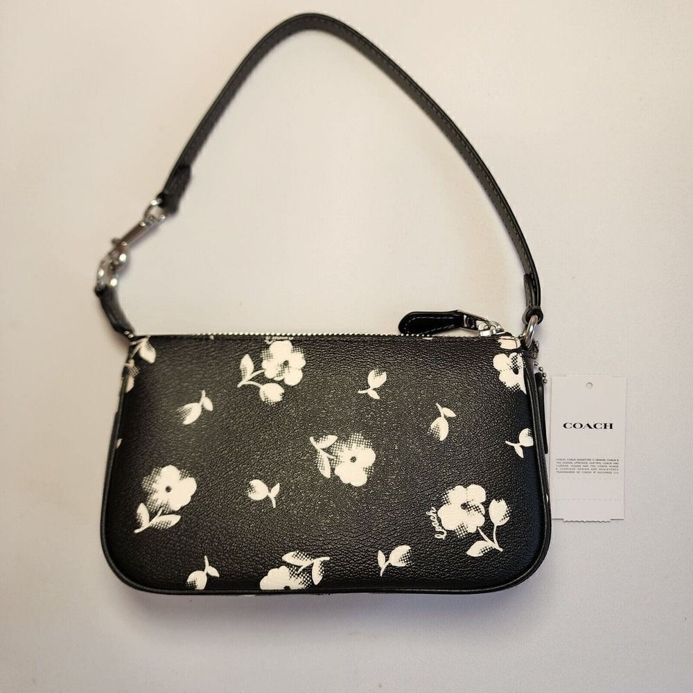 COACH CP476 Nolita 19 Signature Canvas & Leather Bag Silver/Black Multi - Picture 2 of 4